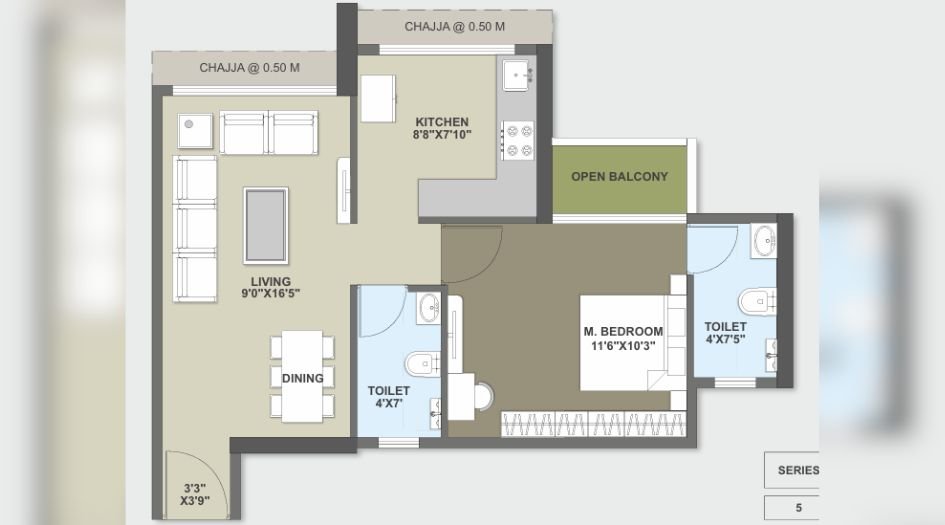 Olive-Boulevard-1BHK-456-unit-plan